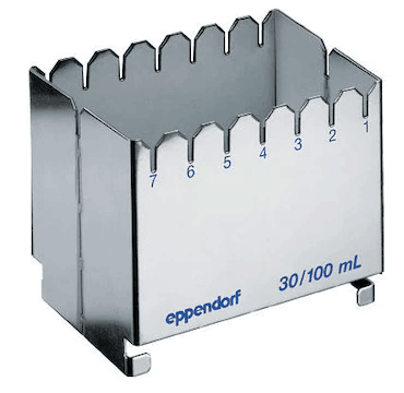 德國艾本德（Eppendorf）ReservoirRack,用于存放10mL、30mL和100mL試劑槽。最多可以放置7個試劑槽模塊或試劑槽