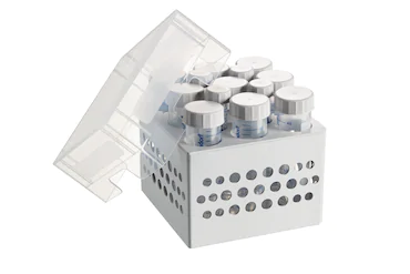 艾本德儲(chǔ)存盒 3 × 3, 可放置 9  個(gè) 50  mL 試管和 4  個(gè) 15  mL 試管，2  件，高 127  mm，5  英寸，聚丙烯材料，可耐受最低 -86  °C，高溫高壓滅菌，帶蓋子
